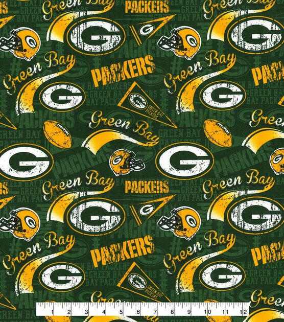 Fabric Traditions Green Bay Packers Cotton Fabric Retro