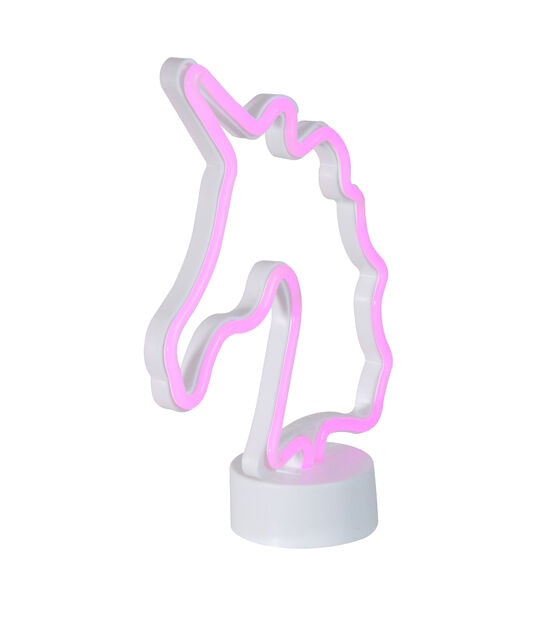 Northlight 11" Battery Operated Neon Style LED Pink Unicorn Table Light, , hi-res, image 4