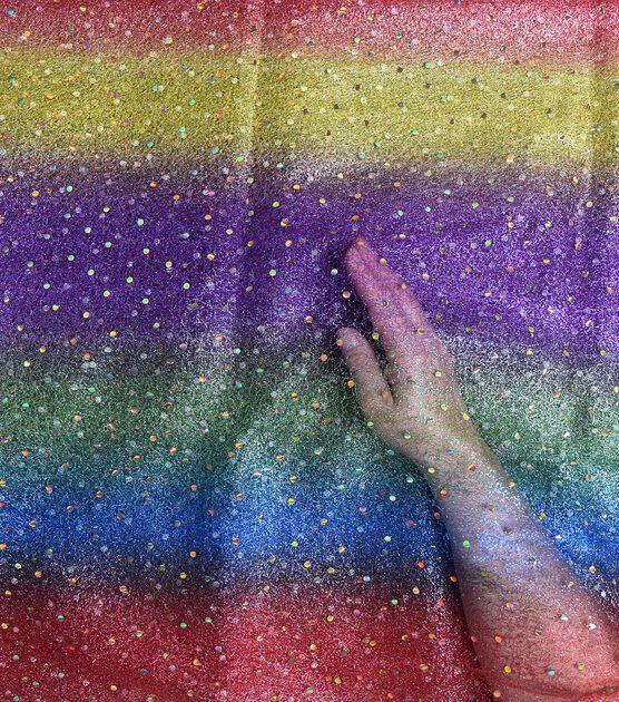Rainbow Metallic Mesh Sequin Ducco Apparel Fabric, , hi-res, image 4