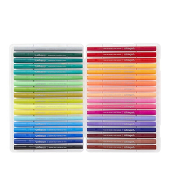 KINGART STUDIO Dual Tip Brush Pen Art Markers with Fineliner Set of 36, , hi-res, image 4