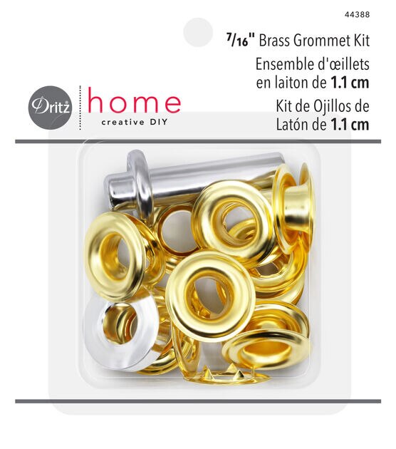 Dritz Home 7/16" Grommet Kit, 10 Sets with Tools, Brass