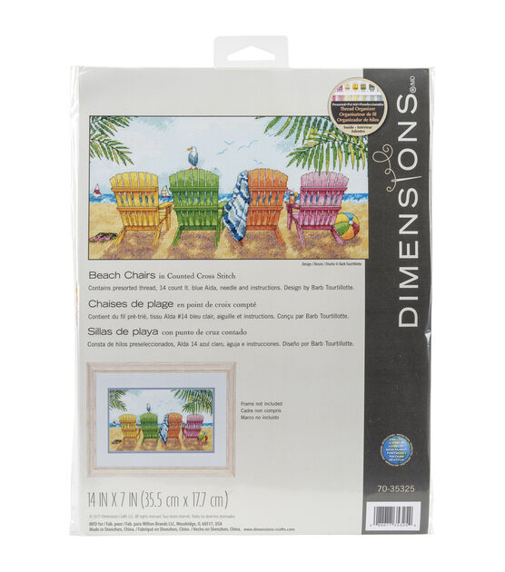 Vervaco 14" x 7" Beach Chairs Counted Cross Stitch Kit