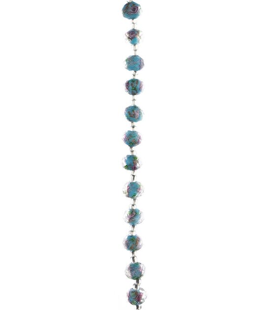 7" Blue Faceted Rondelle Glass Strung Beads by hildie & jo, , hi-res, image 3