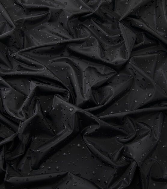 Yaya Han Black Stretch Liquid Droplets Faux Leather Fabric, , hi-res, image 2