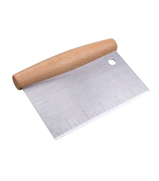Stainless Steel Pastry Dough Scraper Wooden Handle – R & B Import