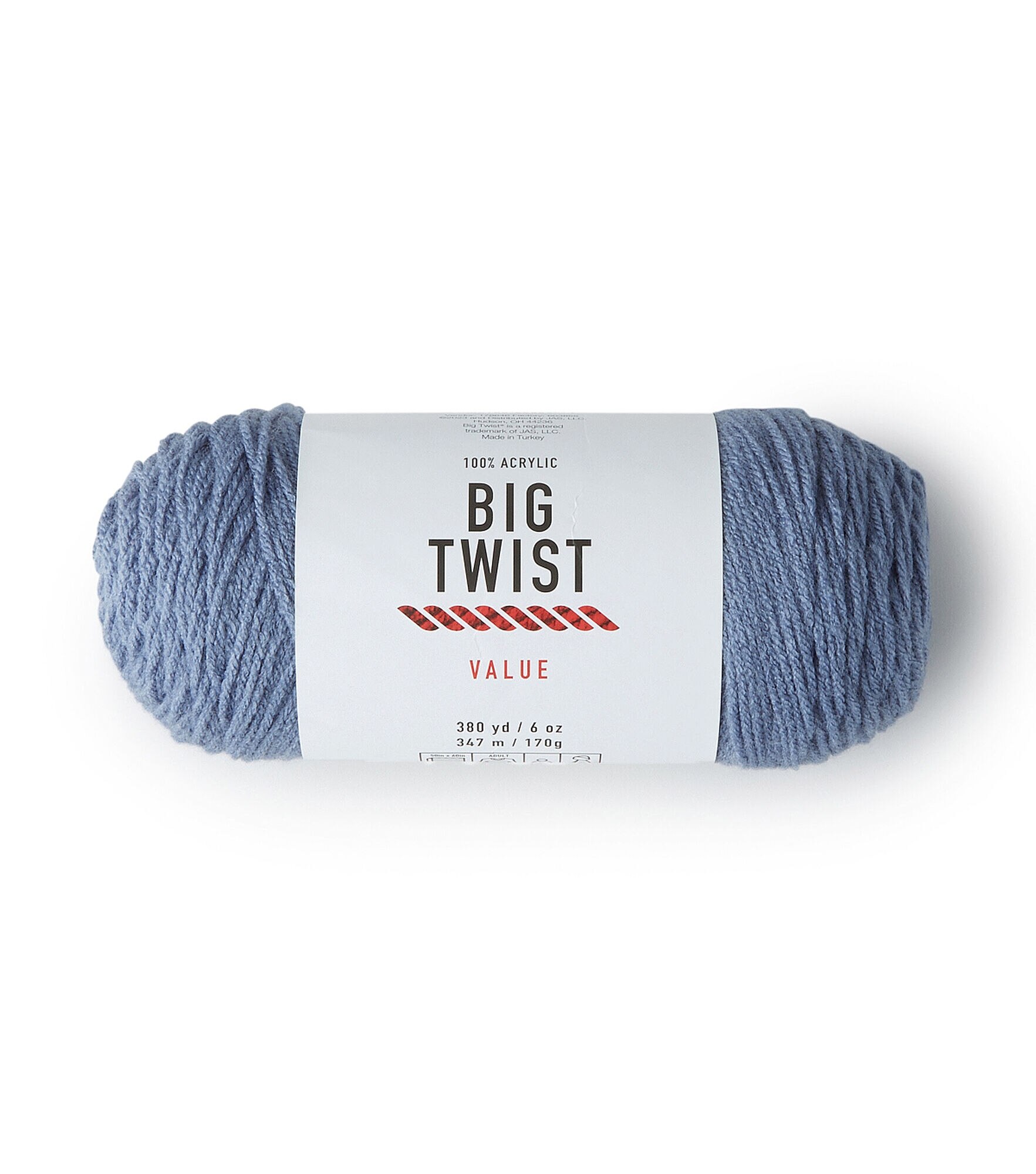 Solid Worsted Acrylic 380yd Value Yarn by Big Twist, Denim Blue, hi-res