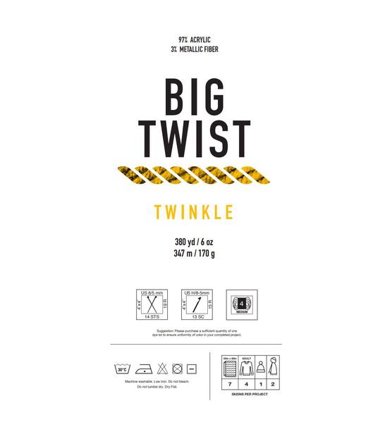 Twinkle 380yds Worsted Acrylic Blend Yarn by Big Twist, , hi-res, image 2