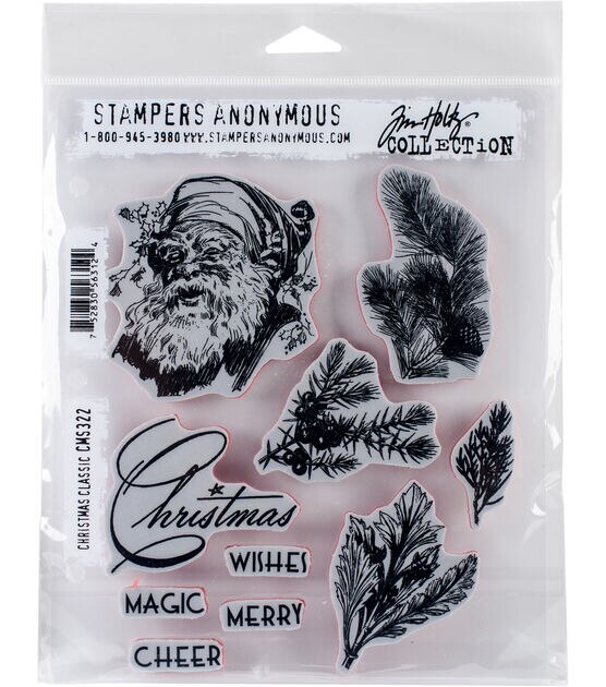 Stampers Anonymous Tim Holtz Cling Stamps Christmas Classic