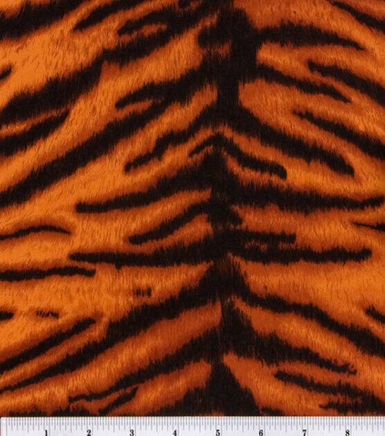 Orange & Black Tiger Suede Fabric