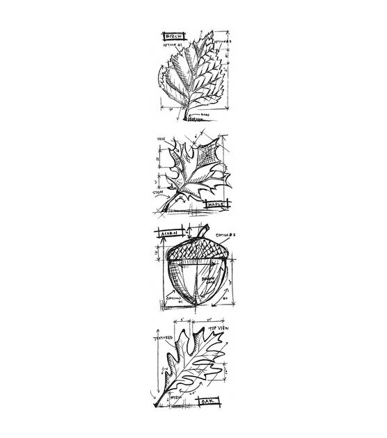 Stampers Anonymous Mini Autumn Blueprints Strip Cling Stamps