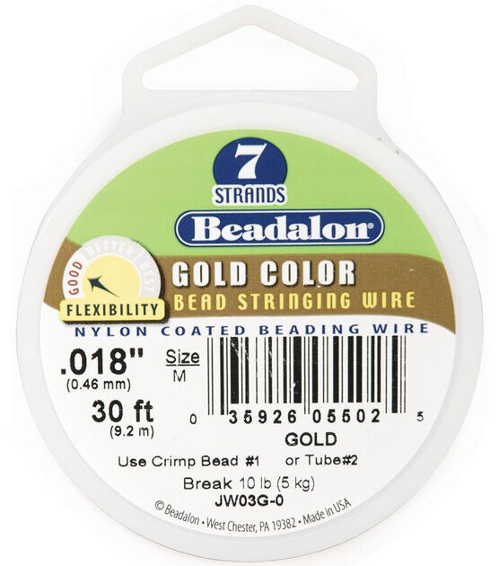 Beadalon Wire Gold Color 7 Strand .015 Inch / 30Ft 