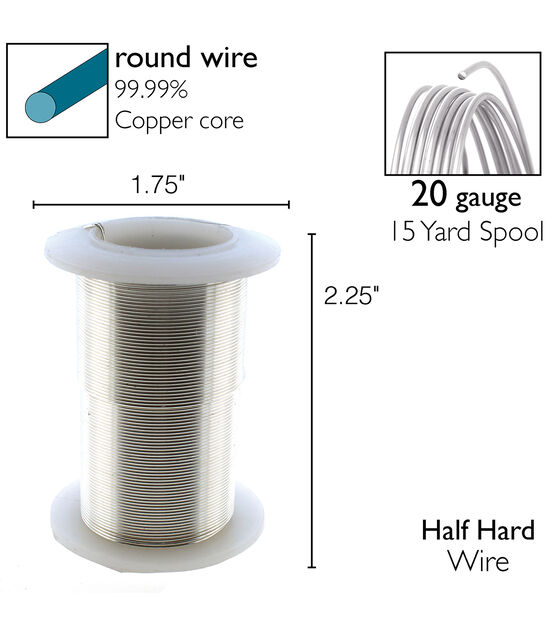 Wire Elements 20 Gauge 15yds Tarnish Resistant Wire Silver, , hi-res, image 6