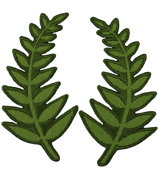 Simplicity 3.5" Green Fern Iron On Patches 2pk, , hi-res, image 2