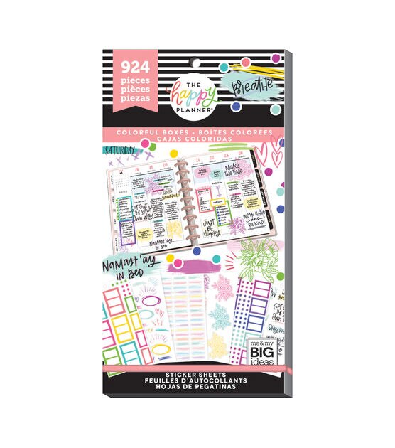 924pc Colorful Boxes Happy Planner Sticker Pack
