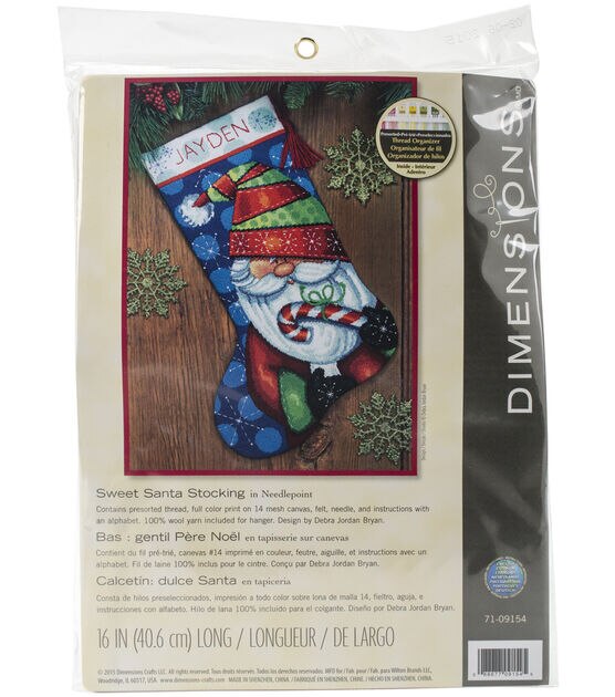 Dimensions 16" Sweet Santa Stocking Needlepoint Kit