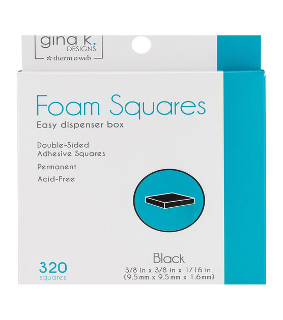 Gina K. Designs 320 pk Double sided Adhesive Foam Squares Black