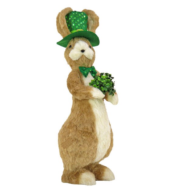 National Tree 17" St. Patrick’s Day Rabbit with Clover Bouquet