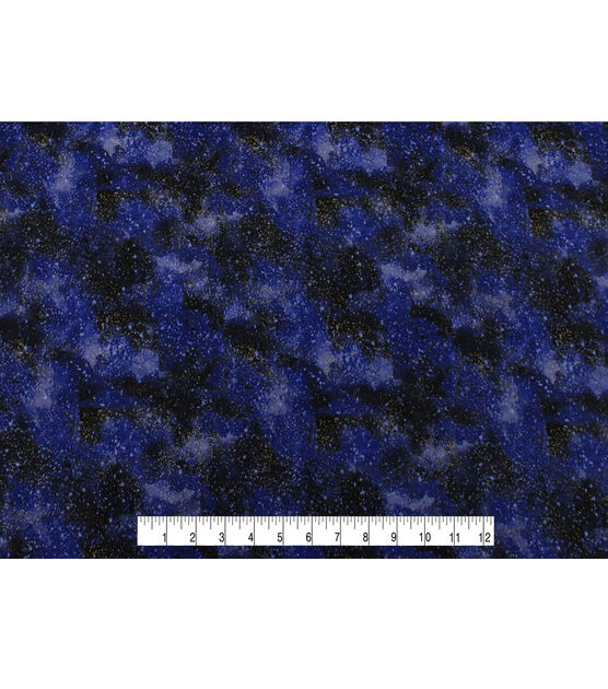 Navy Blue & Blender Quilt Metallic Cotton Fabric by Keepsake Calico, , hi-res, image 4