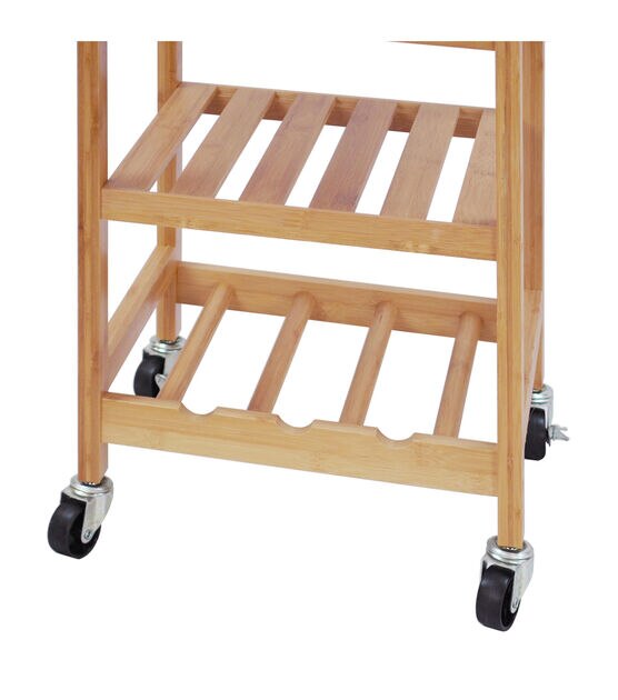Oceanstar 14.5" Bamboo Kitchen Trolley, , hi-res, image 7