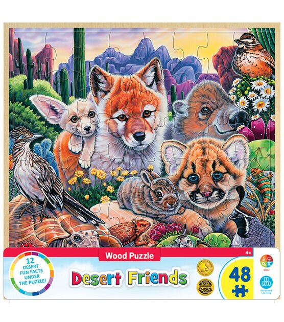 MasterPieces 12" x 12" Wood Desert Friends Jigsaw Puzzle 48pc