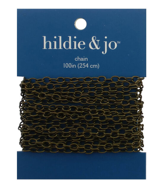 100" Oxidized Brass Oval Cable Metal Chain by hildie & jo