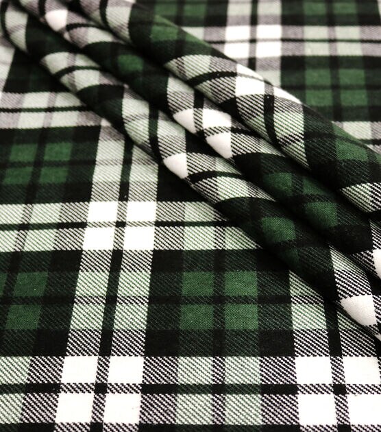Green White Plaid 108" Wide Flannel Fabric, , hi-res, image 2
