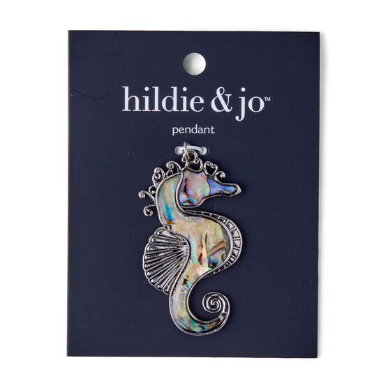 Shell & Zinc Alloy Seahorse Pendant by hildie & jo