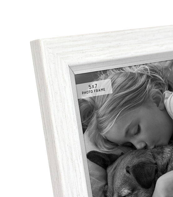 MCS 5" x 7" White & Silver Plastic Tabletop Picture Frame, , hi-res, image 3