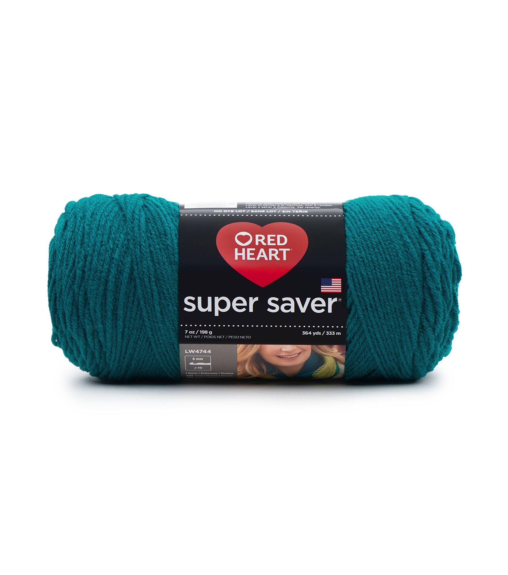 Red Heart Super Saver Worsted Acrylic Yarn, Real Teal, hi-res