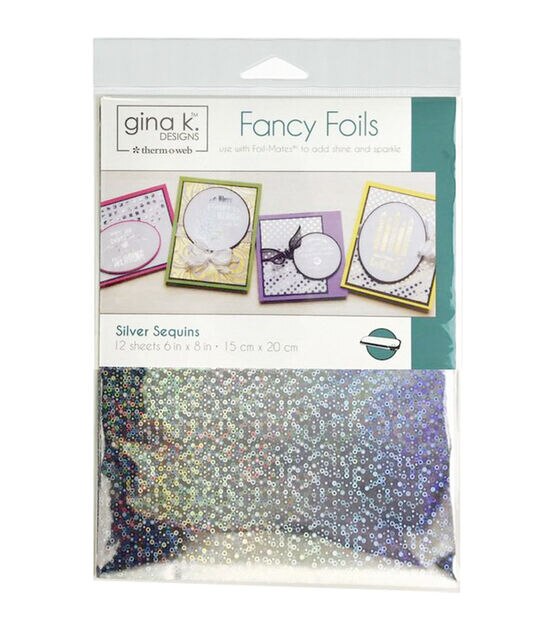 Gina K Designs Fancy Foil 6"X8" 12 Pkg Silver Sequins