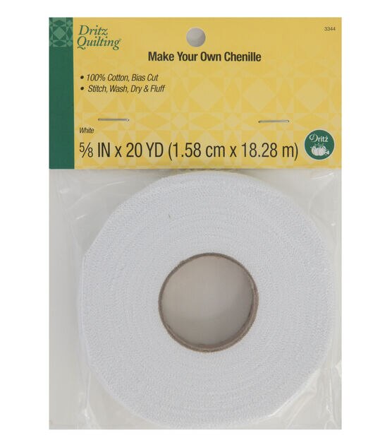Dritz .63" x 20yd White Make Your Own Quilting Chenille Tape