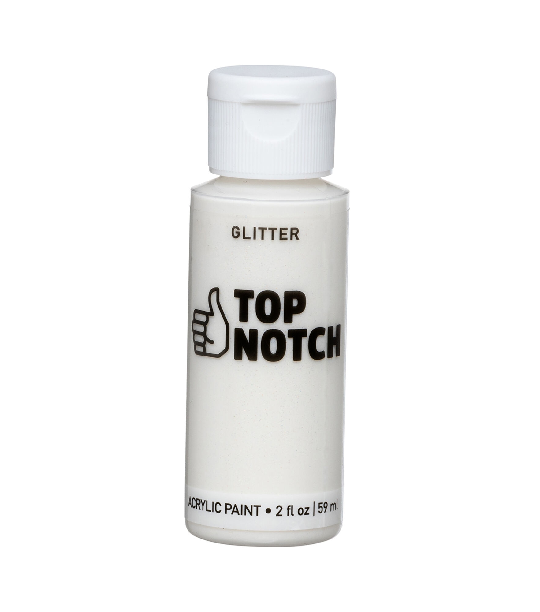 Top Notch 2oz White Glitter Acrylic Craft Paint - Crystal - Craft Paint - Art Supplies & Painting