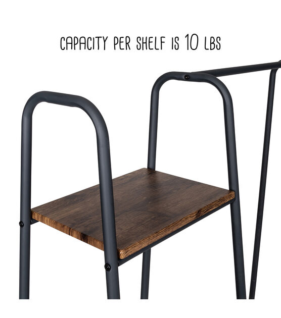 Honey Can Do 60lbs Freestanding Metal Clothing Rack With Wood Shelves, , hi-res, image 10