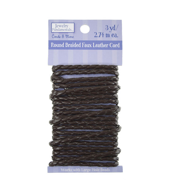 3yds Round Braided Faux Leather Cord by hildie & jo, , hi-res, image 1