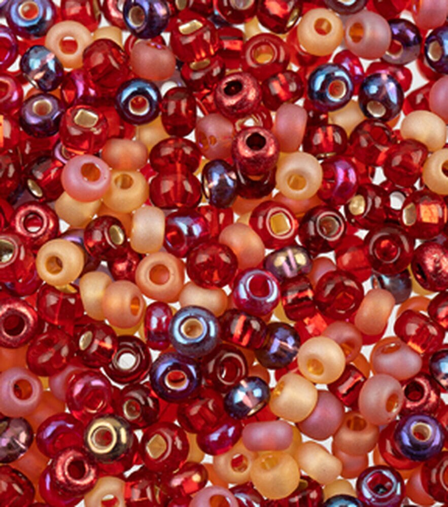 John Bead Czech Glass Beads 24G 6/0, Royal Ruby, swatch, image 8