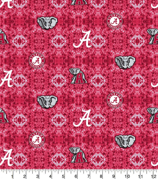 University of Alabama Crimson Tide Flannel Fabric Tie Dye
