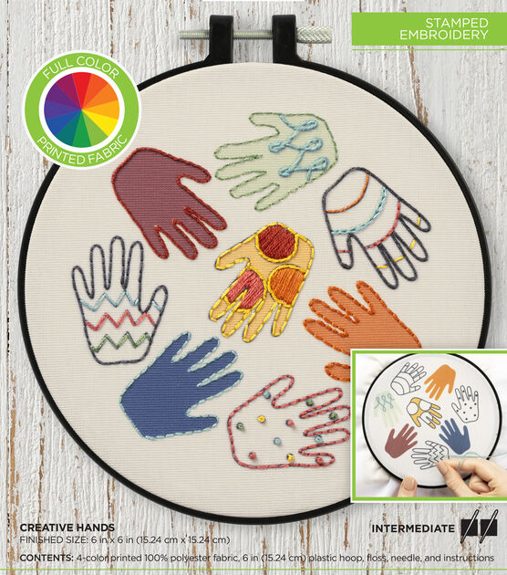 Bucilla 6" Creative Hands Embroidery Kit
