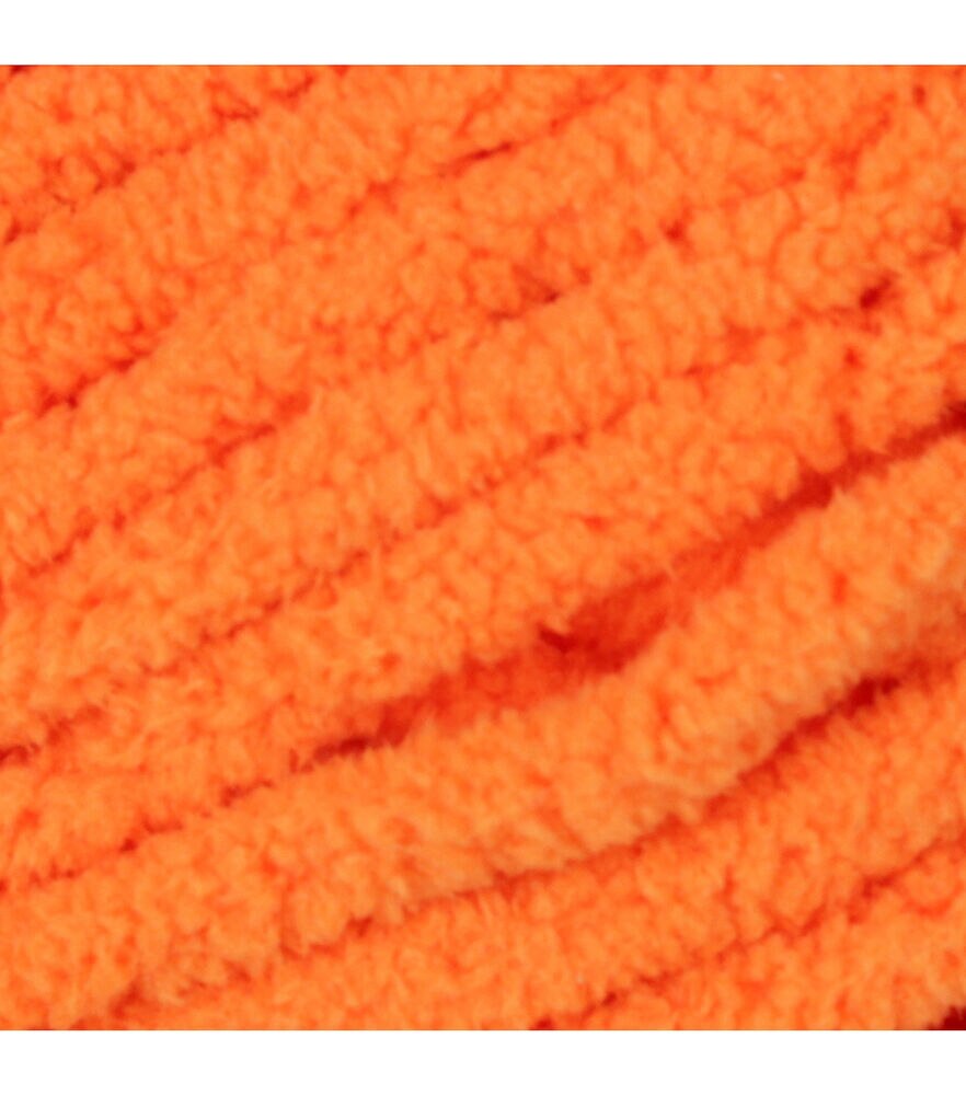 Bernat Blanket Brights 220yds Super Bulky Polyester Yarn, Carrot Orange, swatch, image 1