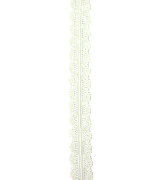 Save the Date 7/8" x 15' Ivory Lace Ribbon, , hi-res, image 2