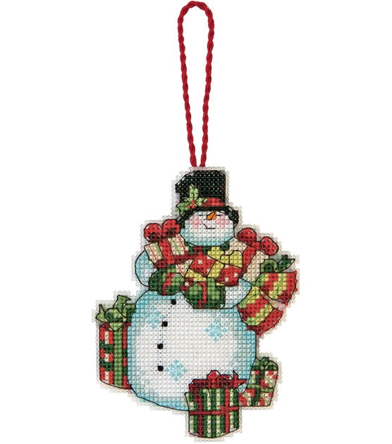 Dimensions 3" x 4.5" Snowman Counted Cross Stitch Ornament Kit