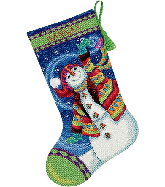 Dimensions 16" Happy Snowman Stocking Needlepoint Kit