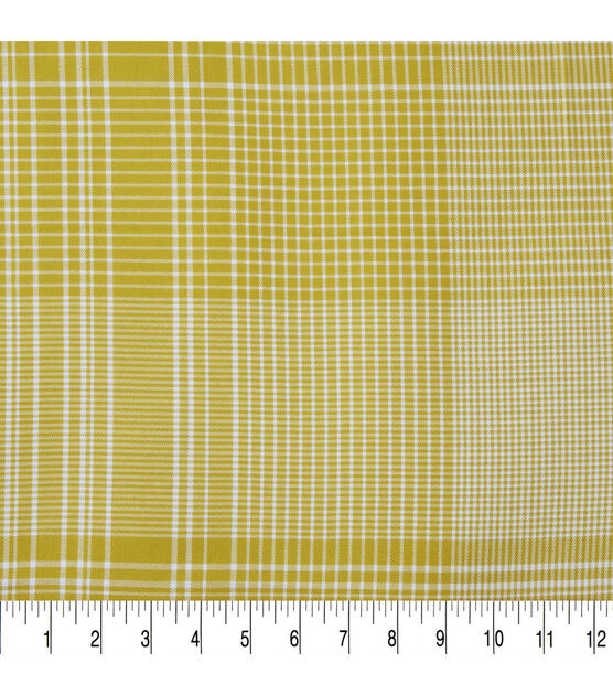 Yellow Micro Plaid Cotton Viscose Fabric, , hi-res, image 3