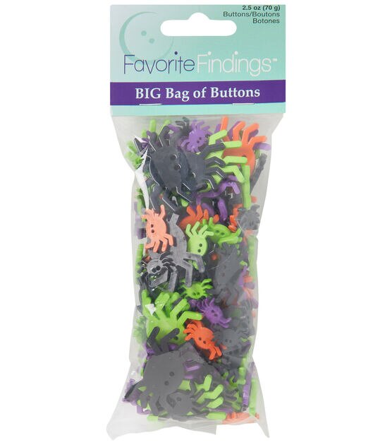 Favorite Findings 2.5oz Multicolor Spider 2 Hole Big Bag of Buttons