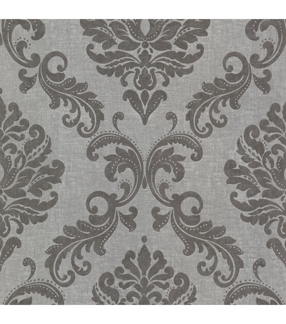 Sebastion Grey Damask Wallpaper