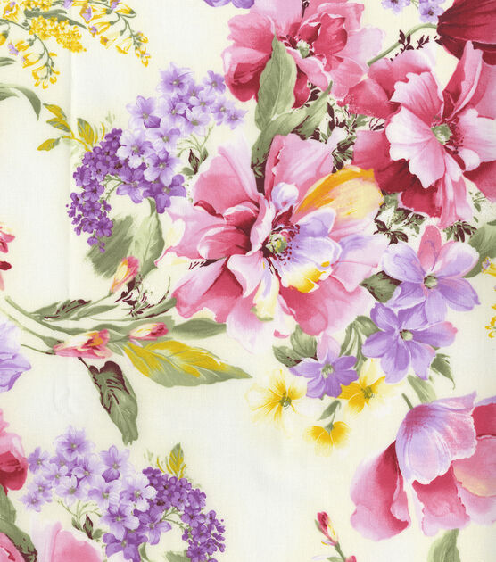 Hi Fashion Large Floral Premium Cotton Fabric, , hi-res, image 1