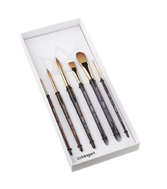 Creative Mark Mimik Kolinsky Synthetic Sable Short Handle Brushes And Sets  - Elite Professional Brushes for Painting, Artists, Students, & More! -  [Sword Liner - 1/4in] 