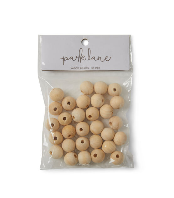 1" Wood Beads 30pc by Park Lane