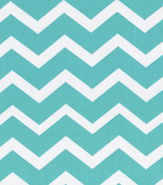 Turquoise & White Chevron Quilt Cotton Fabric by Keepsake Calico