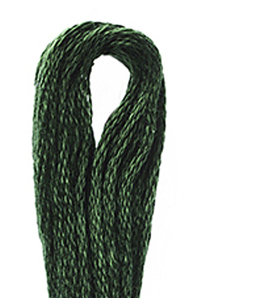 DMC 8.7yd Greens 6 Strand Cotton Embroidery Floss, 890 Dark Pistachio Green, swatch, image 33