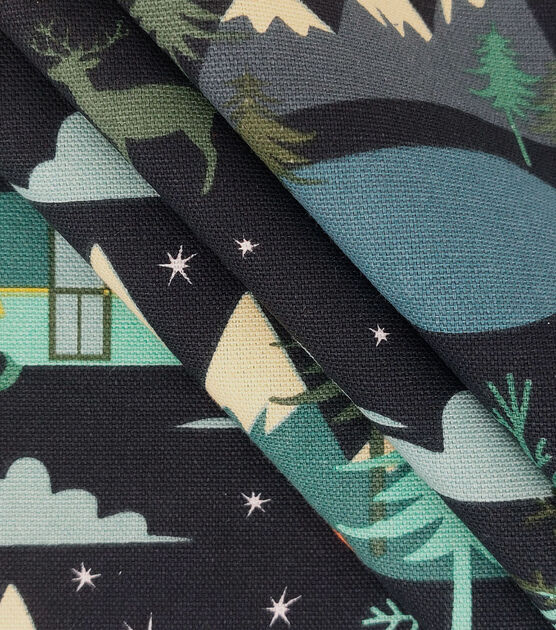 Midnight Camper Cotton Canvas Fabric, , hi-res, image 2